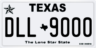 TX license plate DLL9000