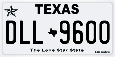 TX license plate DLL9600