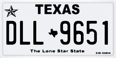 TX license plate DLL9651
