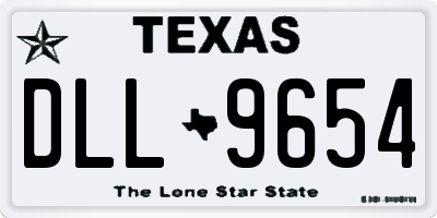TX license plate DLL9654