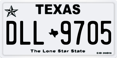 TX license plate DLL9705
