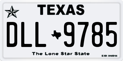 TX license plate DLL9785