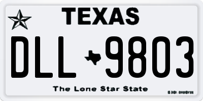 TX license plate DLL9803