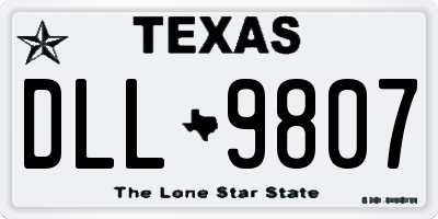 TX license plate DLL9807