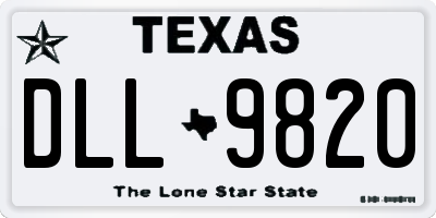 TX license plate DLL9820