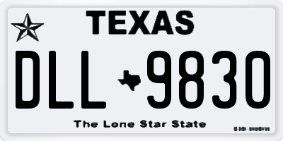 TX license plate DLL9830