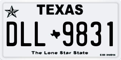 TX license plate DLL9831
