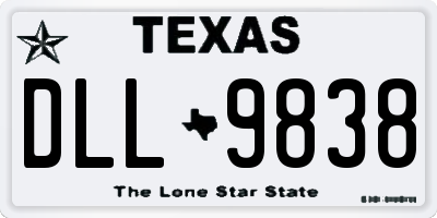 TX license plate DLL9838