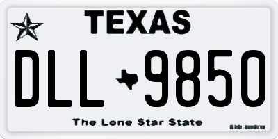 TX license plate DLL9850
