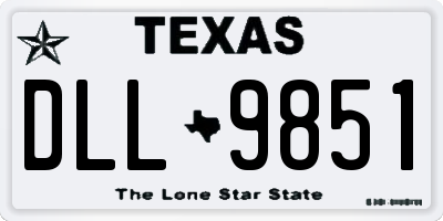 TX license plate DLL9851