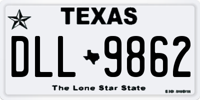 TX license plate DLL9862
