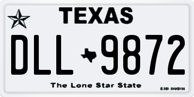 TX license plate DLL9872