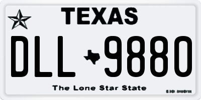 TX license plate DLL9880