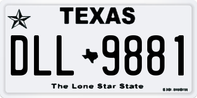 TX license plate DLL9881