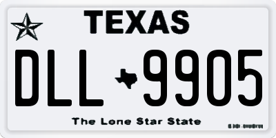 TX license plate DLL9905