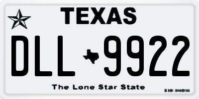 TX license plate DLL9922