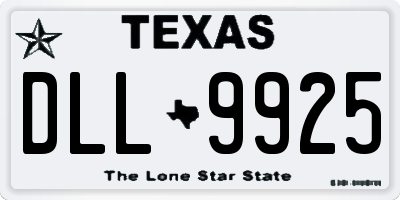 TX license plate DLL9925