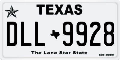 TX license plate DLL9928