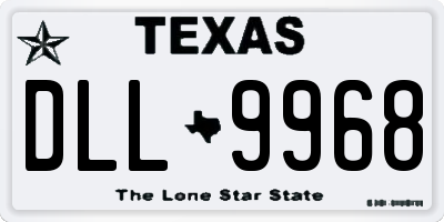 TX license plate DLL9968