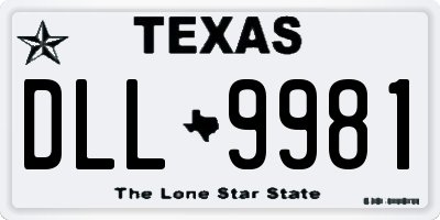 TX license plate DLL9981