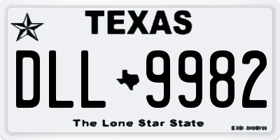 TX license plate DLL9982