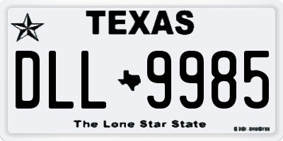 TX license plate DLL9985