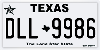 TX license plate DLL9986