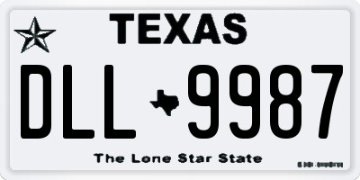 TX license plate DLL9987