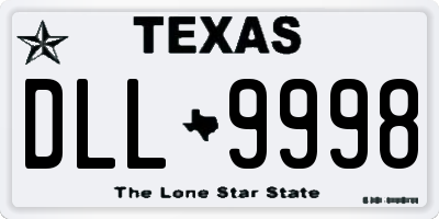 TX license plate DLL9998