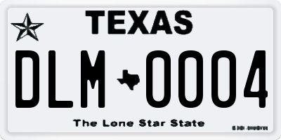 TX license plate DLM0004