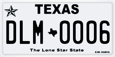 TX license plate DLM0006