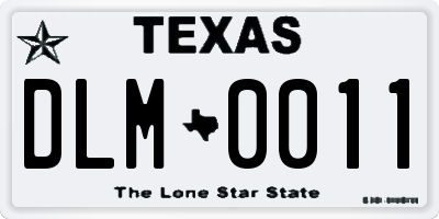 TX license plate DLM0011