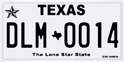 TX license plate DLM0014