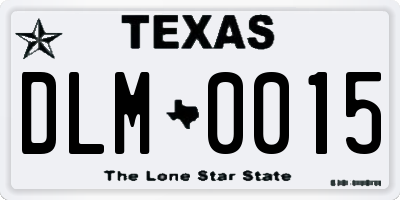 TX license plate DLM0015