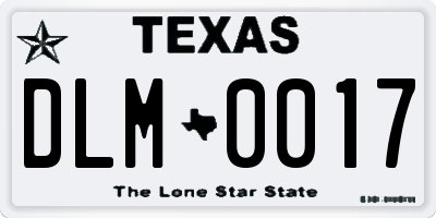 TX license plate DLM0017