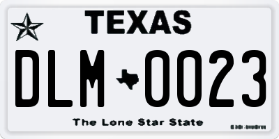TX license plate DLM0023