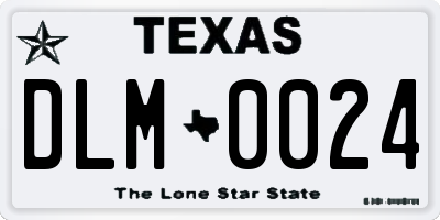 TX license plate DLM0024