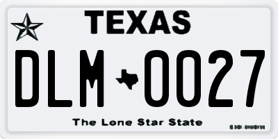 TX license plate DLM0027
