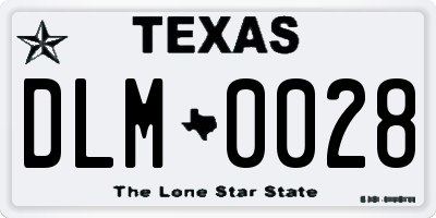 TX license plate DLM0028
