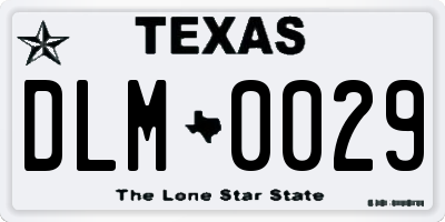 TX license plate DLM0029