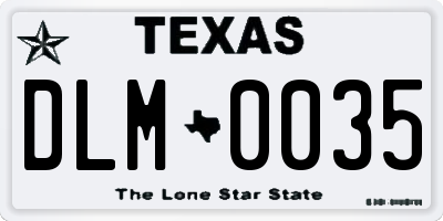 TX license plate DLM0035