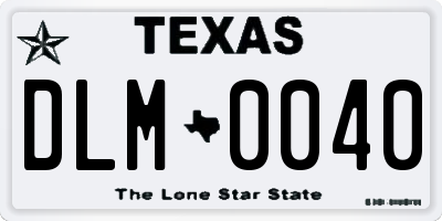 TX license plate DLM0040
