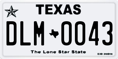TX license plate DLM0043