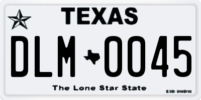 TX license plate DLM0045