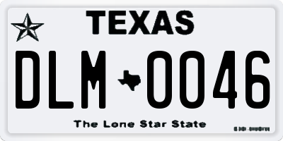TX license plate DLM0046