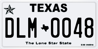 TX license plate DLM0048
