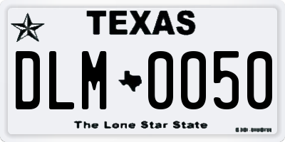 TX license plate DLM0050