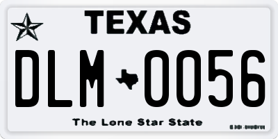 TX license plate DLM0056