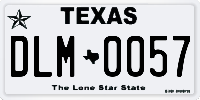 TX license plate DLM0057