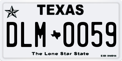 TX license plate DLM0059